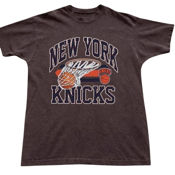Gildan Tops - Gildan New York Knicks T-Shirt Womens Small Charcoal New Retro Graphic Tee NBA